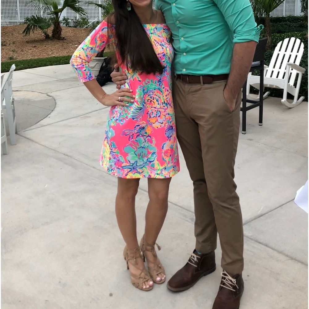 Lilly Pulitzer - off the shoulder shift dress. XS